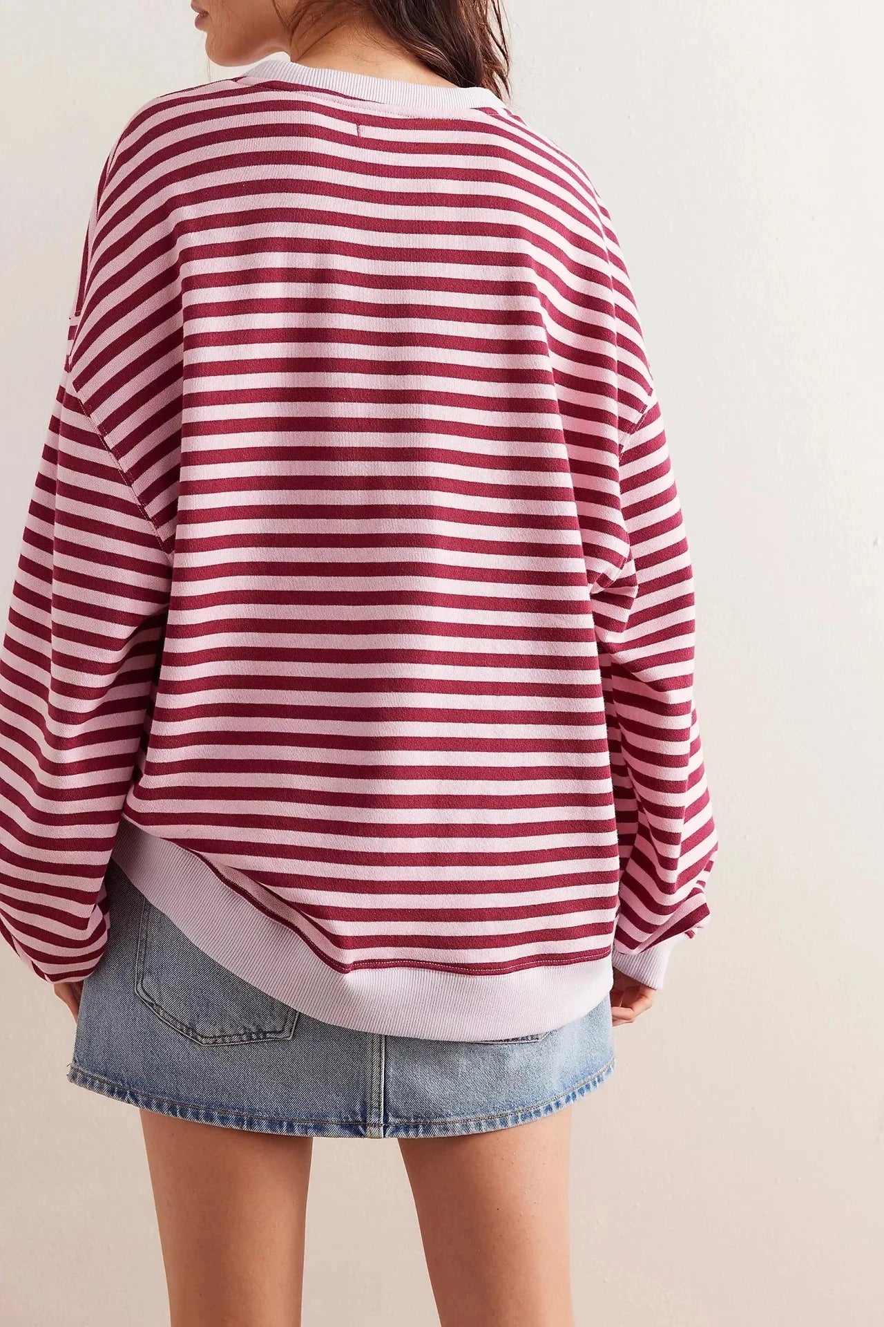 Sudadera De Rayas Para Mujer | Sobredimensionado