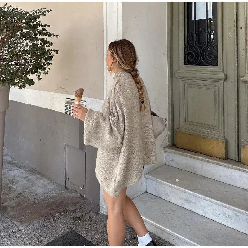 Cassia Jersey de Punto Oversized con Mangas Globo