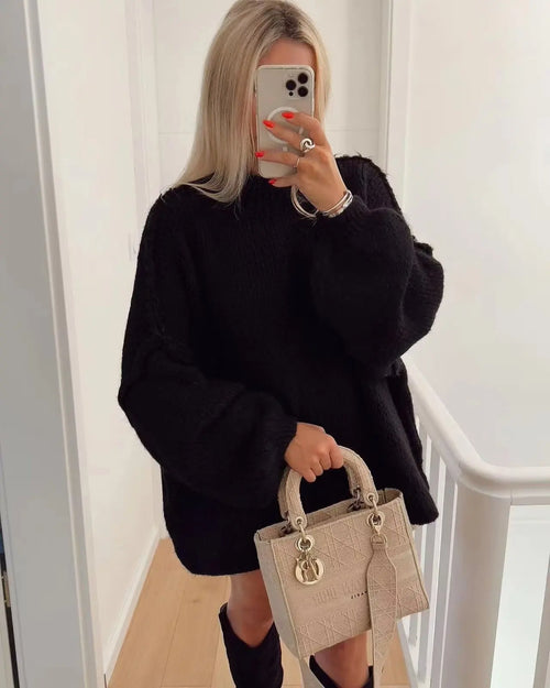 Cassia Jersey de Punto Oversized con Mangas Globo