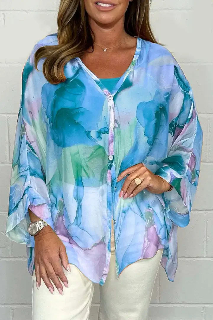 Blusa Con Estampado Floral Para Mujer | Botones En La Parte Delantera