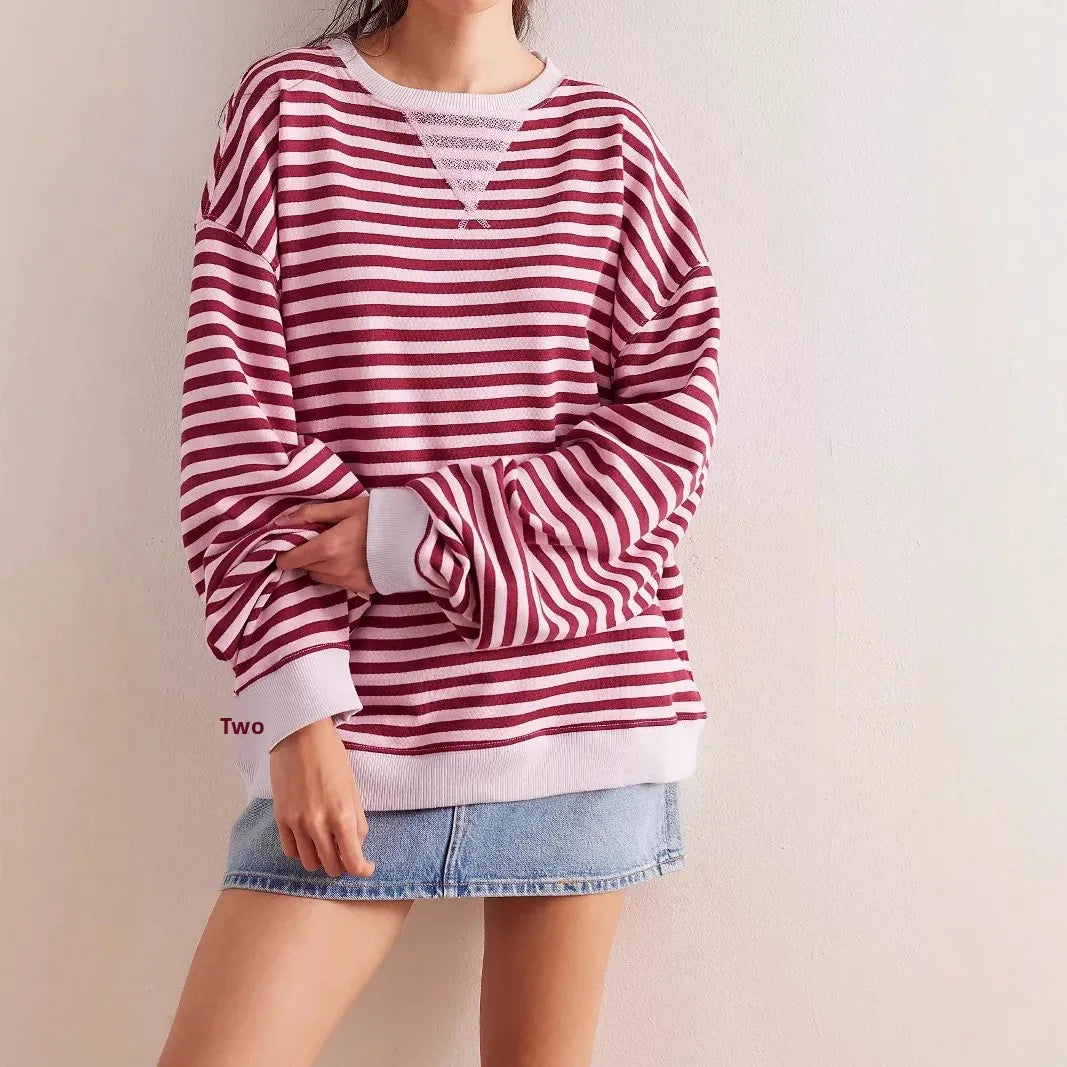 Sudadera De Rayas Para Mujer | Sobredimensionado