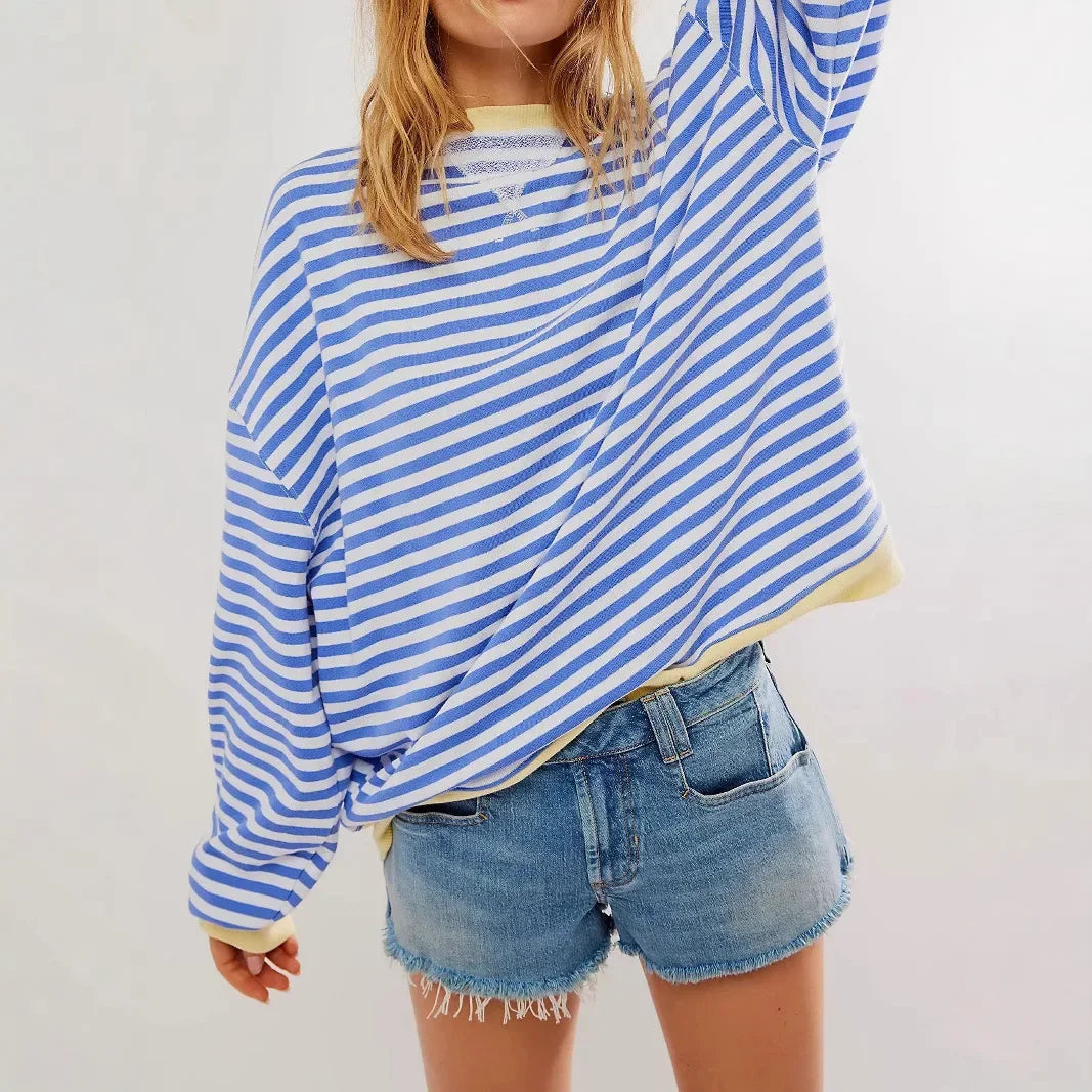 Sudadera De Rayas Para Mujer | Sobredimensionado